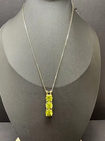 3연 컬러석 목걸이 925 실버