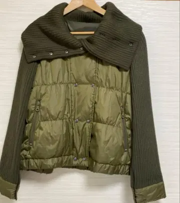 Pizzo Bianco 올리브 그린 볼륨 넥 자켓