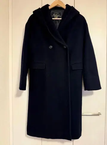 SLOBE IENA 캐시미어 혼방 코트 롱 기장 후드 부착