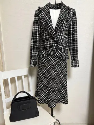 백 포함 트위드 정장 세트