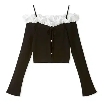 프릴 오프숄더 풀오버 BLK snidel