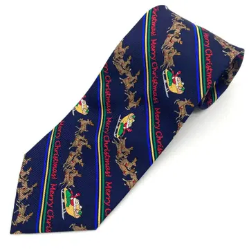 스트라이프 넥타이 메리 크리스마스 산타 루돌프 구제 의류 올 패턴 네이비