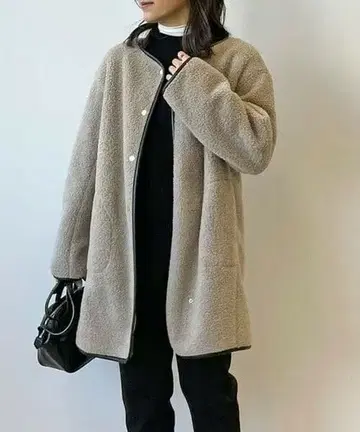 베이지 보아 자켓 긴팔