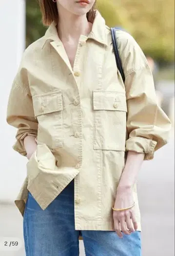 SLOBE IENA 밀리터리 셔츠 블루종 택 포함 새상품