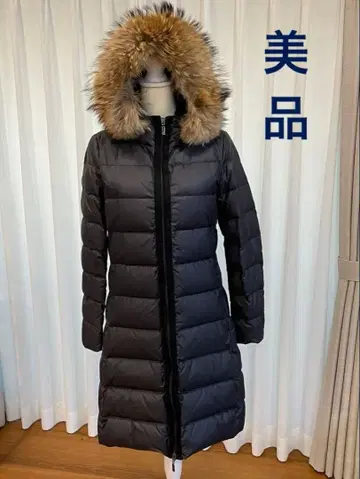 MONCLER 퍼 달린 블랙 롱 다운 자켓