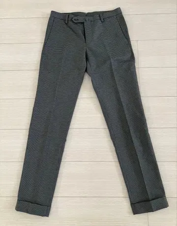 수트 컴퍼니 세탁 가능 슬림핏 체크 슬랙스