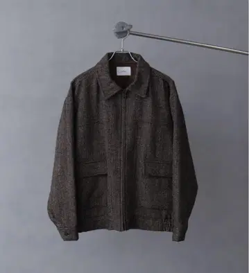 [ welise/웨라이스 ] 울 믹스 트위드 집업 블루종
