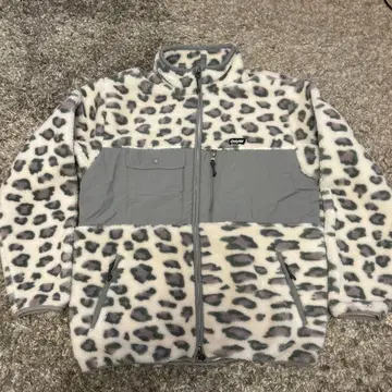레오파드 무늬 플리스 자켓