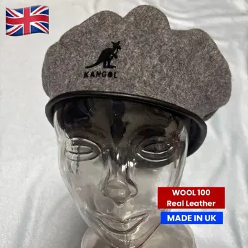 초레어 영국 캉골 울 베레모 영국 빈티지 파이핑 천연 가죽