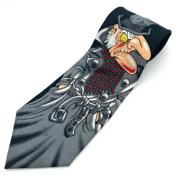 스크루지 넥타이 크리스마스 징글벨 캐릭터 구제 의류 블랙