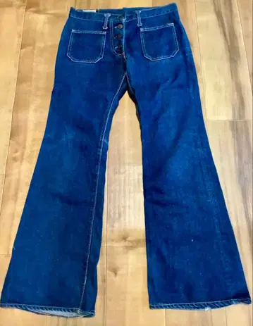 빈티지 BORMAN 70s 편직 인디고 데님 벨보텀 팬츠