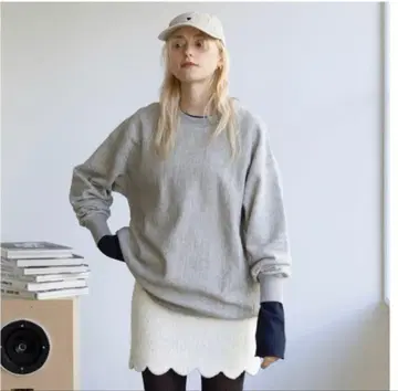 리버스 HEAVY 맨투맨 상의 헤더 그레이 시루무린