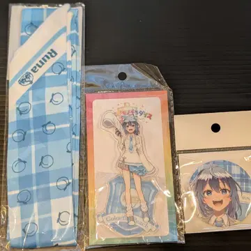 컬러풀 피치 루나 카라피치 파라다이스 아크릴 스탠드 캔뱃지 스카프