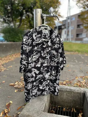 알로하 셔츠 SunSurf 블랙 레이온