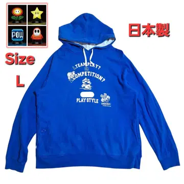 슈퍼 마리오 POW 일본제 스웨트 후드티 레어 희귀 L 사이즈