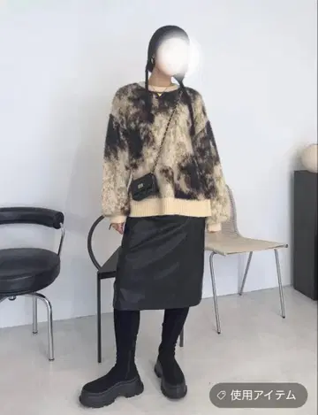 퍼 니트 오버사이즈 스웨터