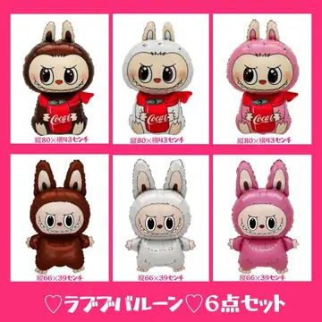 Labubu 러브브 벌룬 6개 생일 벌룬 러브브 굿즈