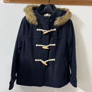 네이비 더플 코트 숏 탈부착 가능 퍼 포함 출퇴근 통학