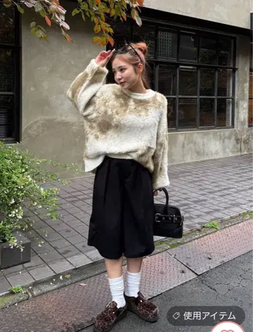 타이다이 니트 스웨터 긴팔 프리 사이즈