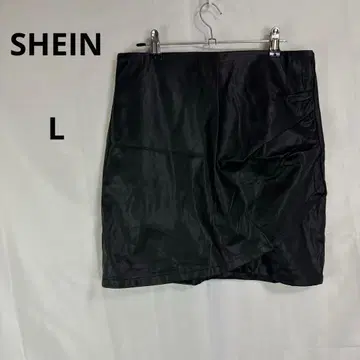 SHEIN 쉬인 인조 가죽 타이트 스커트 무릎 위 [ L ] 블랙