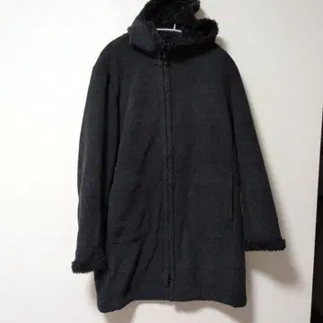 유니클로 후드 부착 보아 안감 코트 자켓 사이즈 L