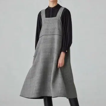 TOMORROWLAND 울 실크 블록 투스 오버롤 스커트