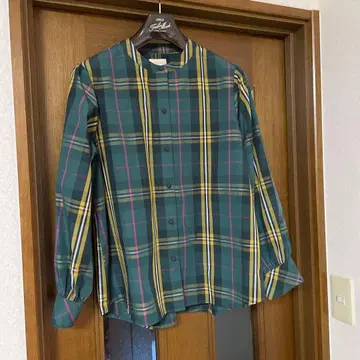 AfternoonTea 타탄 체크 긴팔 블라우스