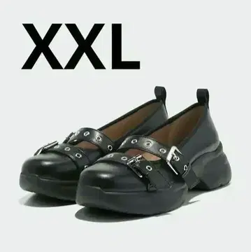 GU rokh 버클 블랙 로퍼 메리제인 슈즈 XXL