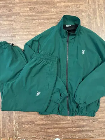 FLEX 다크 그린 나일론 자켓 팬츠 셋업