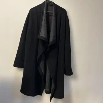 블랙 플리스 롱 가디건