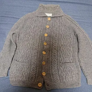 인버아란 가디건 니트 그레이 M 사이즈