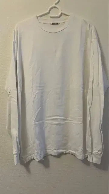 AURALEE LUSTER PLATING 롱T 사이즈 4 화이트