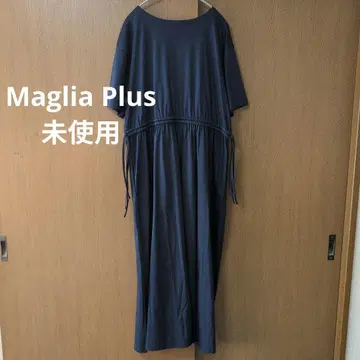 미사용 Maglia Plus 네이비 반팔 원피스