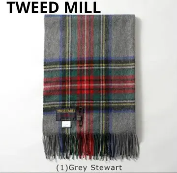 TWEED MILL 트위드밀 대형 스톨 체크 무늬