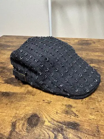 블랙 데님 헌팅 캡