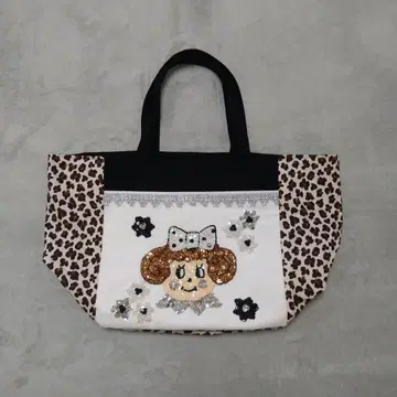컬리 컬렉션 토트백 레오파드 스팽글