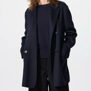 [유니클로] 더블 페이스 자켓 네이비 S