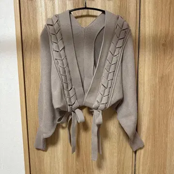 SNIDEL 베이지 뜨개질 디자인 가디건 볼레로