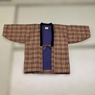 레트로 구루메 한텐 브라운 격자