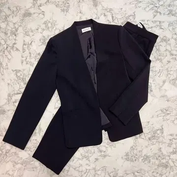 새상품급 PLST 플라스테 수트 셋업 상하의 세트 노카라 블랙