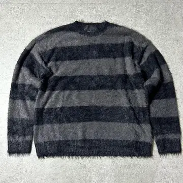 새상품급 NUMBER NINE 블랙 그레이 보더 니트 3