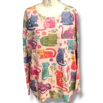 고양이 고양이 고양이 니트 스웨터 풀오버 멀티 컬러 오버 사이즈