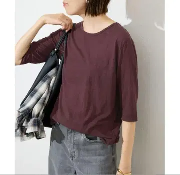 시어 천축 5부 소매 t셔츠