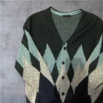 niko and - 니코앤드 가디건 아가일 무늬 빅 루즈 M 사이즈