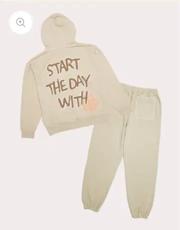 린린의 가게 오버 사이즈 맨투맨 셋업 크림색