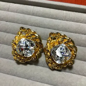 빈티지 골드 크리스탈 귀찌