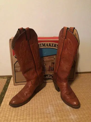 저스틴 브라운 가죽 웨스턴 부츠