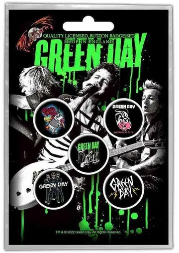 GREEN DAY 버튼 핀 배지 세트 미사용 새상품