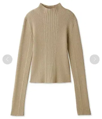 SNIDEL 베이직 하이넥 리브 풀오버 베이지