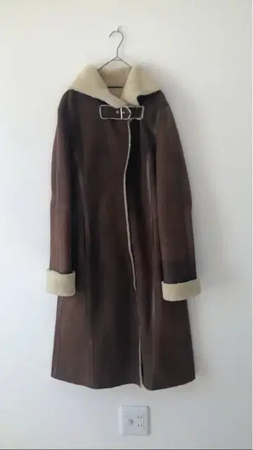 ESCADA SPORT 램 가죽 무스탕 롱 코트